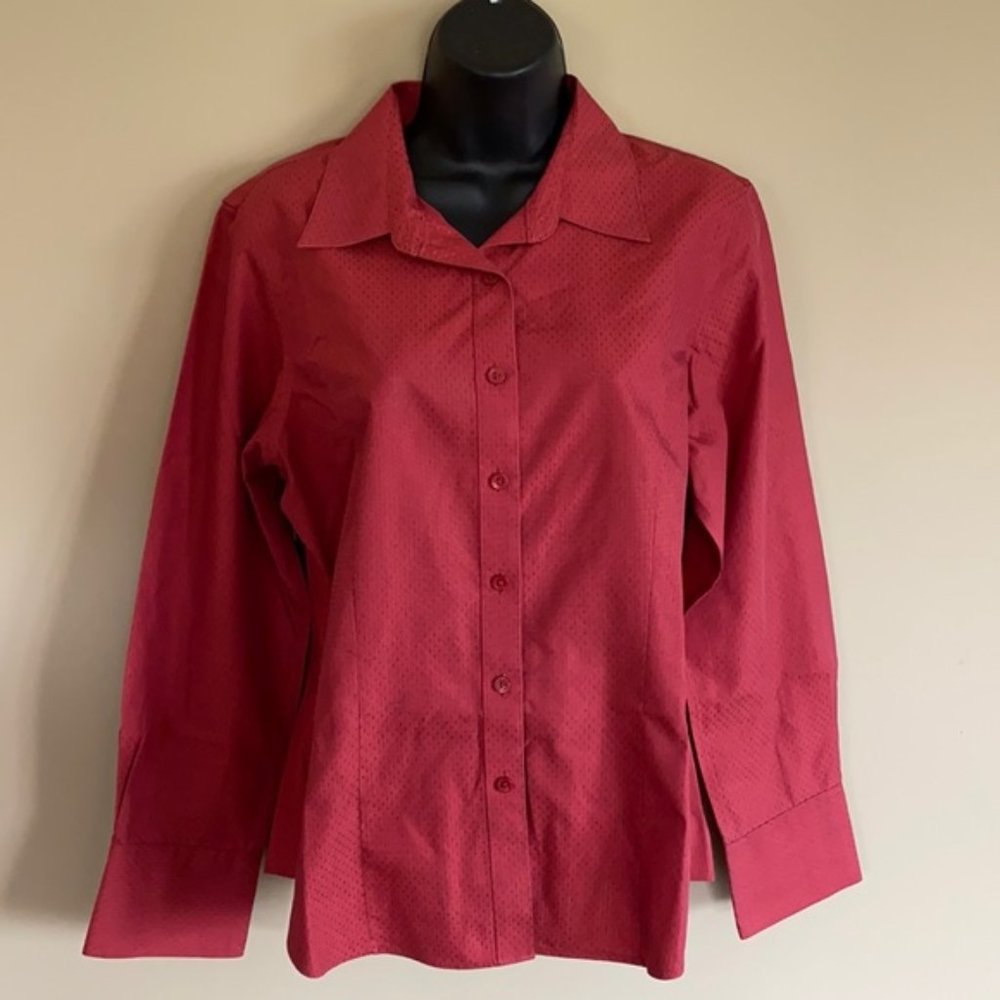Foxcroft Non Iron Fitted Buttoned Blouse - Size 14P